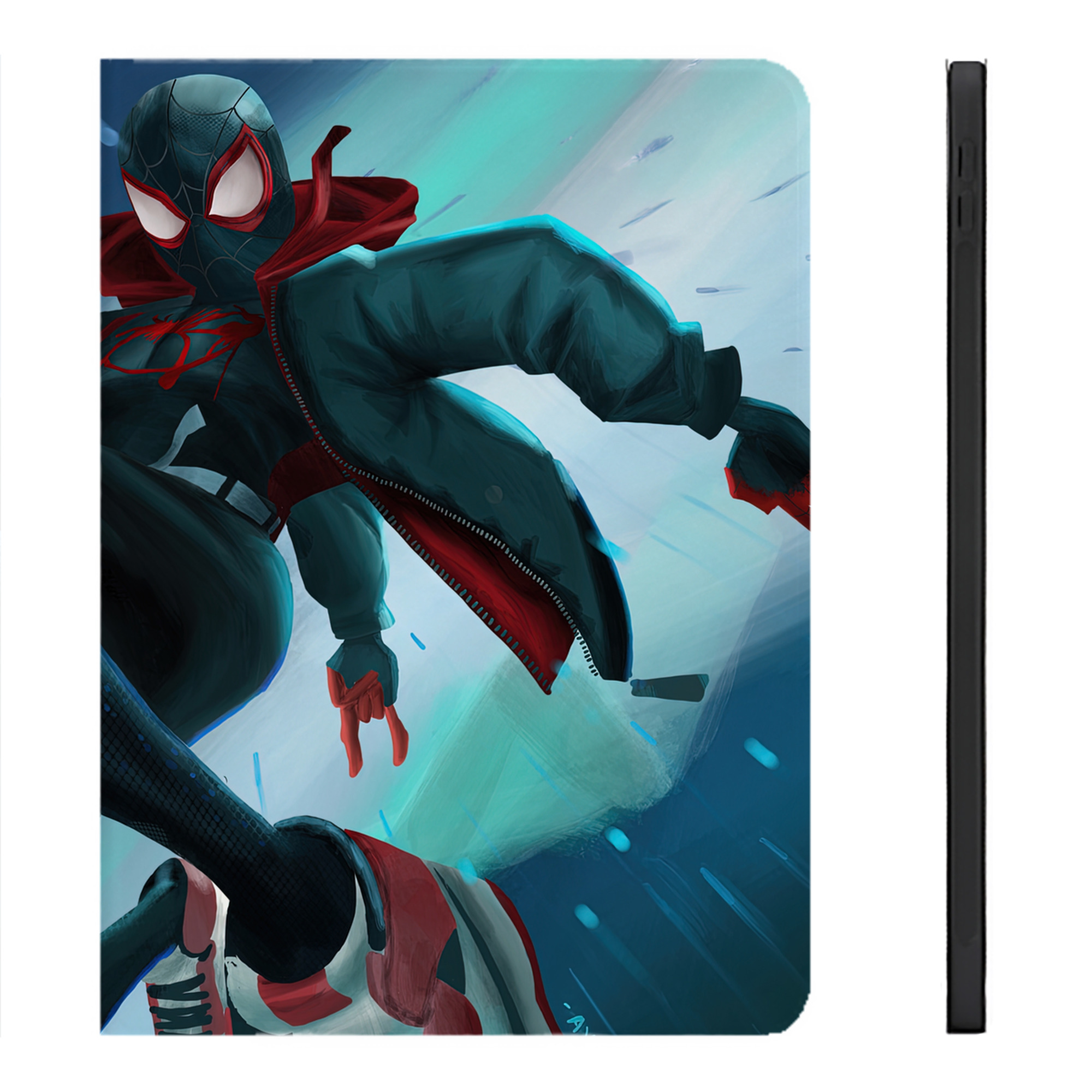 （画像用） Spider Man スパイダーマン IPadケース ペンホルダー付き ブックスタイルデザイン